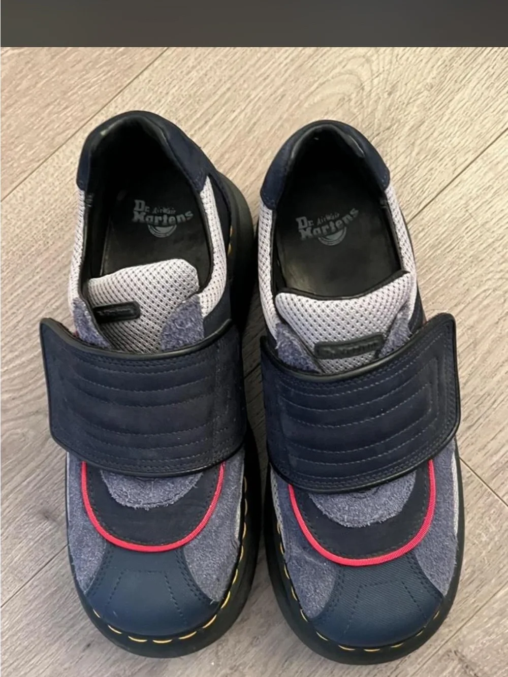 Dr. Martens buzz limited edition red and blue Velcro Strap shoes